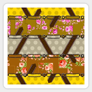 Colorful cute flowers with belts Sticker